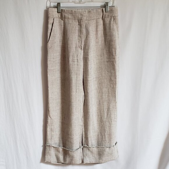 Michelle Farmer - Tan and Pink 100% Cotton Pants.  Size 2 - Picture 1 of 9